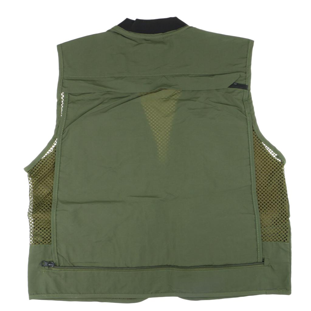 Homme Camo De Plein Air Gilet Multi-Poche Respirante Maille sans Manches Militaire Photographie P/êche Veste