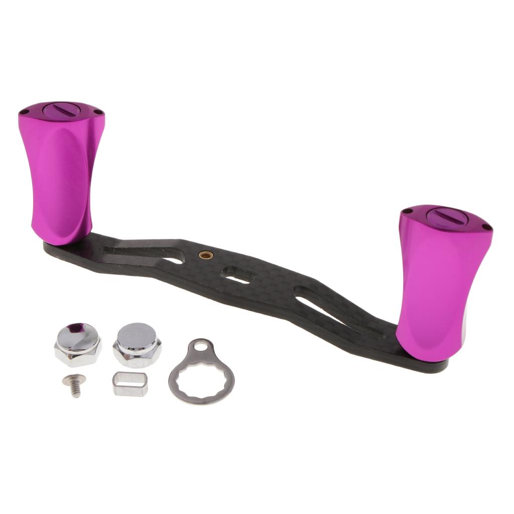 Carbon Fiber Fishing Reel Handle Aluminium Alloy Knob for Baitcasting Purple