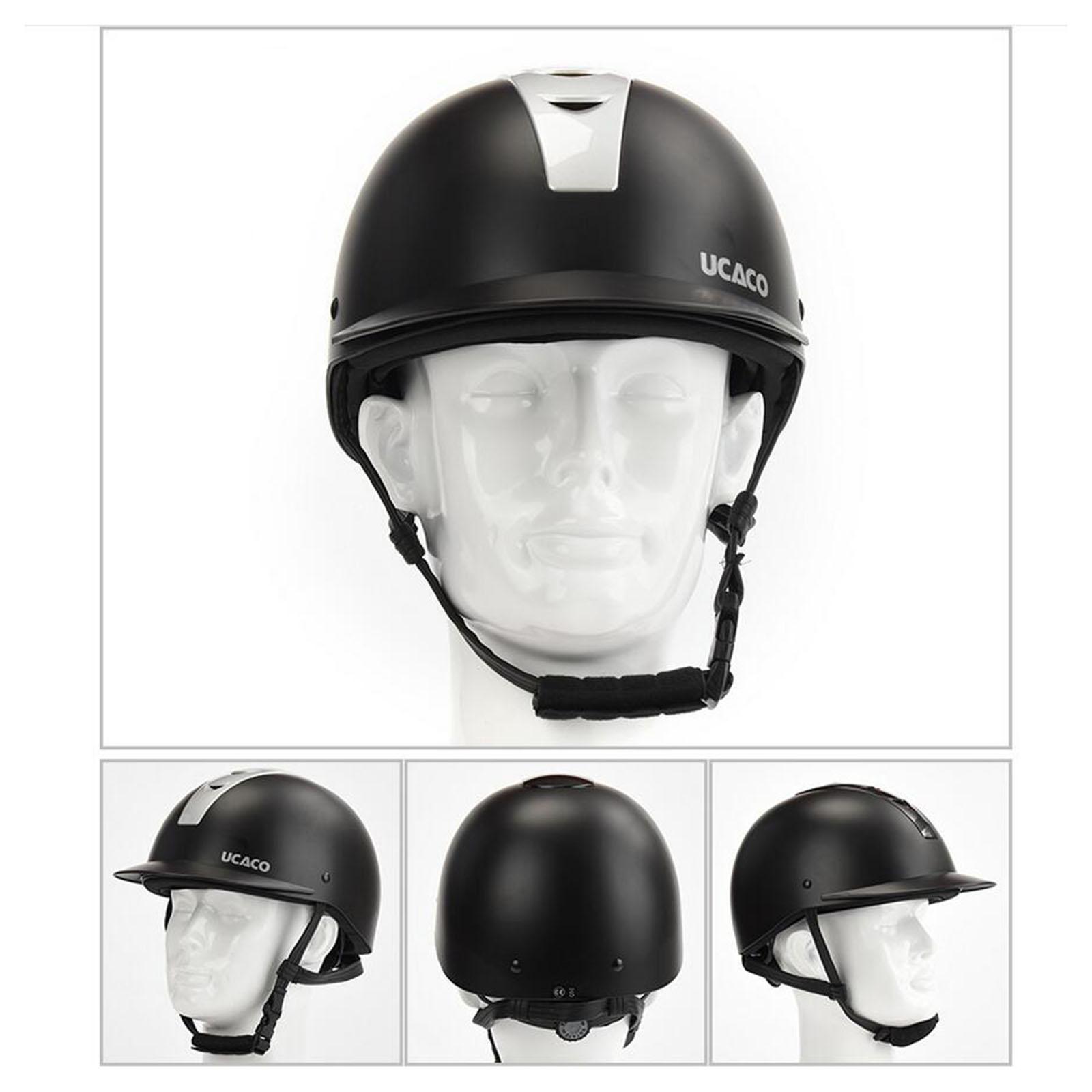 Protective Kids Horse Riding Equestrian Helmet Schooling Hat Black Silver S