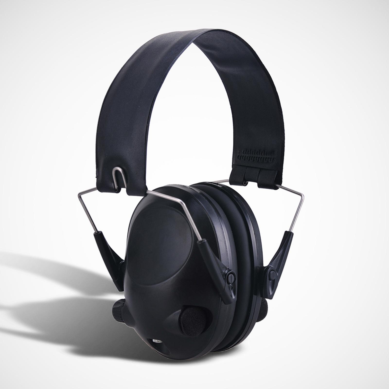 Foldable Tactical Headset Noise Reduction Earphone Sound Pick Up Black