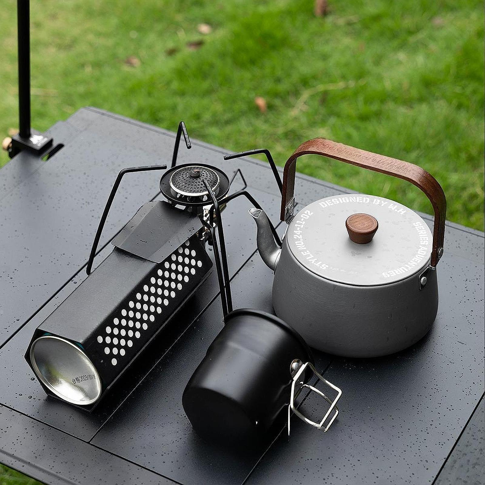 Camping Kettle Teapot Modern Boiling Water for Picnic Fishing Mountaineering Gray