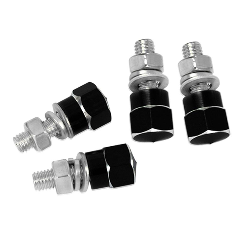 4pcs Aluminium Motorcycle License Plate Frame Fasteners/Bolts/Screws Black