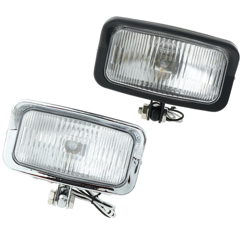 Universal 12V Motorcycle Square LED Shaped Spotlight Headlamp Light Black