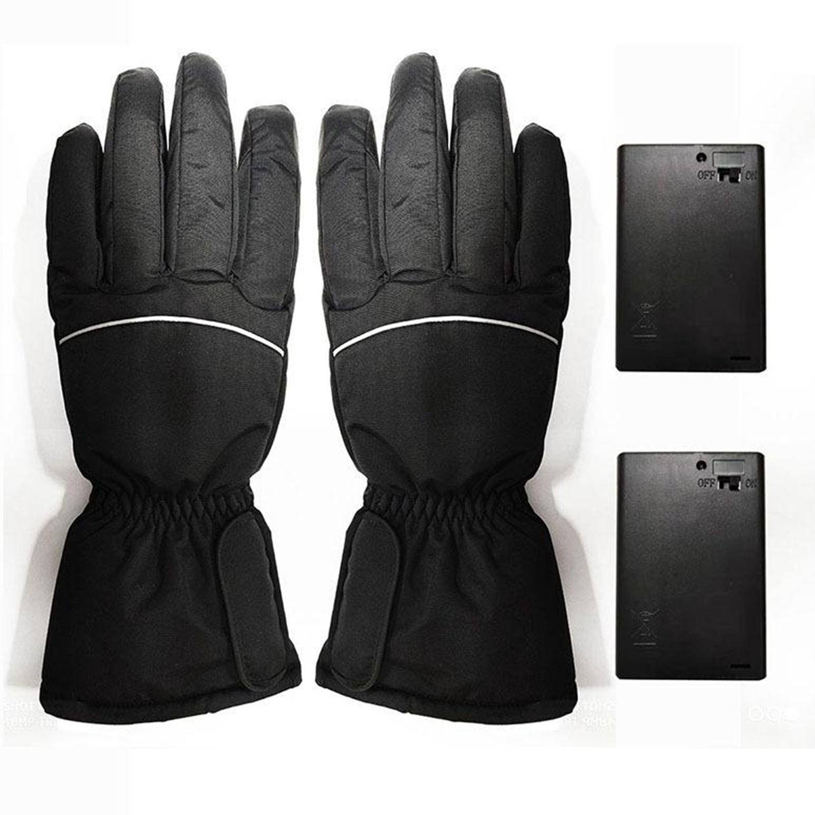 2xMotorcycle Electric Heated Gloves Touch Screen Winter Warm Waterproof