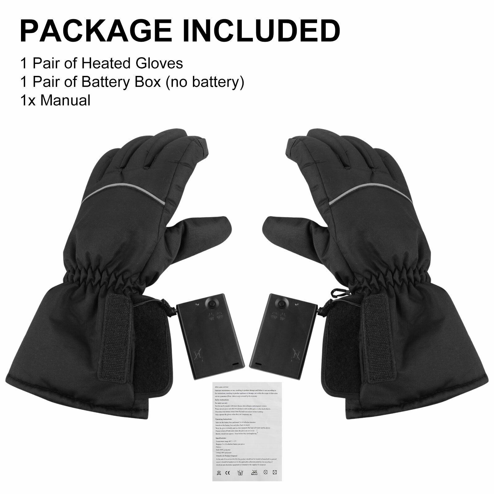 Motorcycle Electric Heated Gloves Touch Screen Winter Warm Waterproof