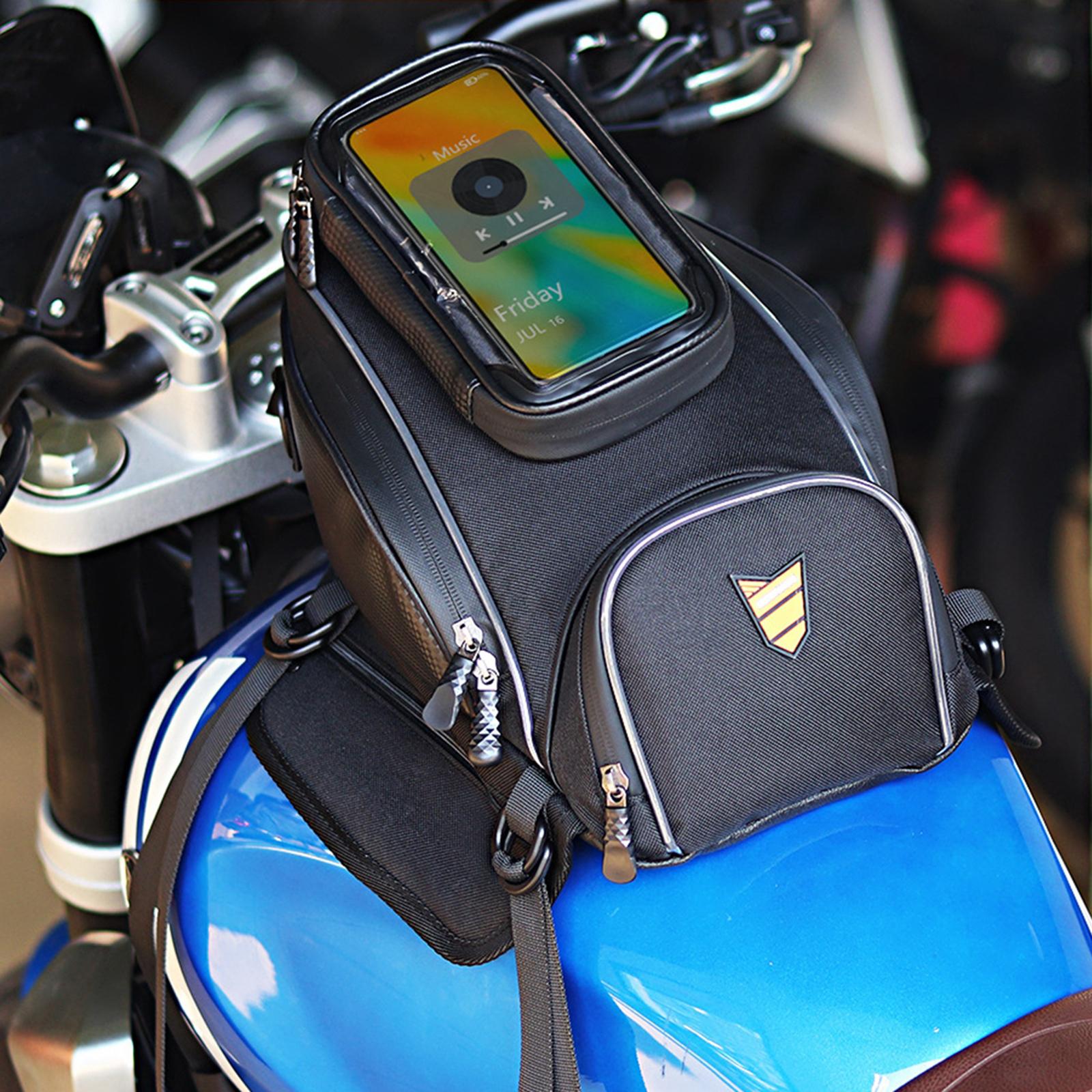 Universal Motorcycle Tank Bag Phone Pocket Touch Screen Practical Black