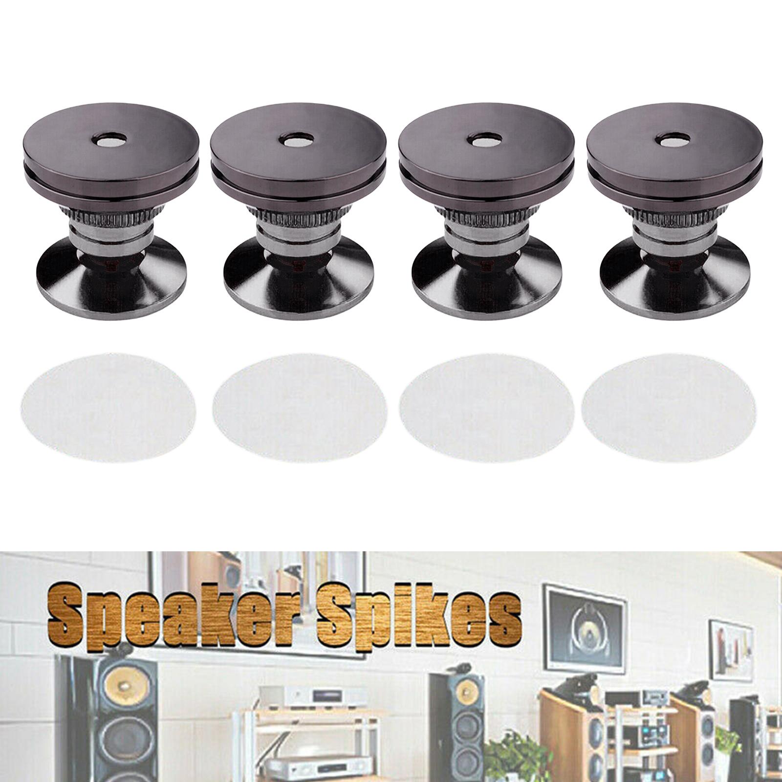 4PCS Speakers Stand Spikes Loudspeaker Box Nails Pads Alloy Black
