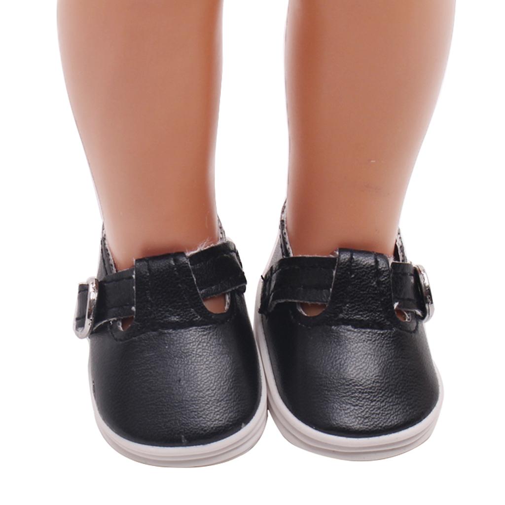 Lyreh 2 Paar Mini-Puppenschuhe Für 17cm Puppen - Süße Lederschuhe In Pink & Weiß