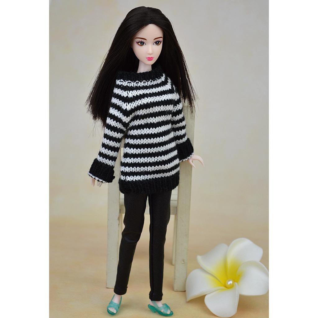 2Pcs Handmade Fashion Girl Doll Wool Sweater Outfits for 12inch Dolls Accs