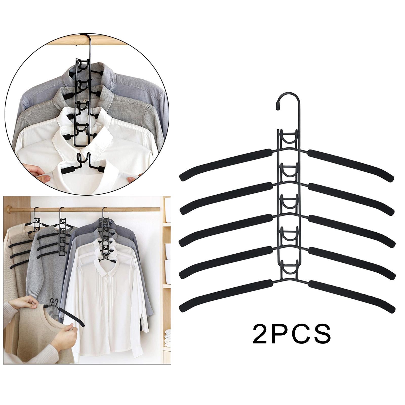 5 in 1 Multi Layer Hook Metal Clothes Hangers Rack Closet Organizers