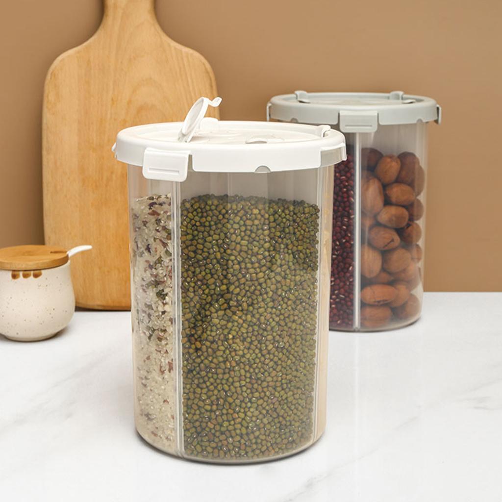 Multi-Purpose Food Storage Container with Compartment Kitchen Tool White 3600ml