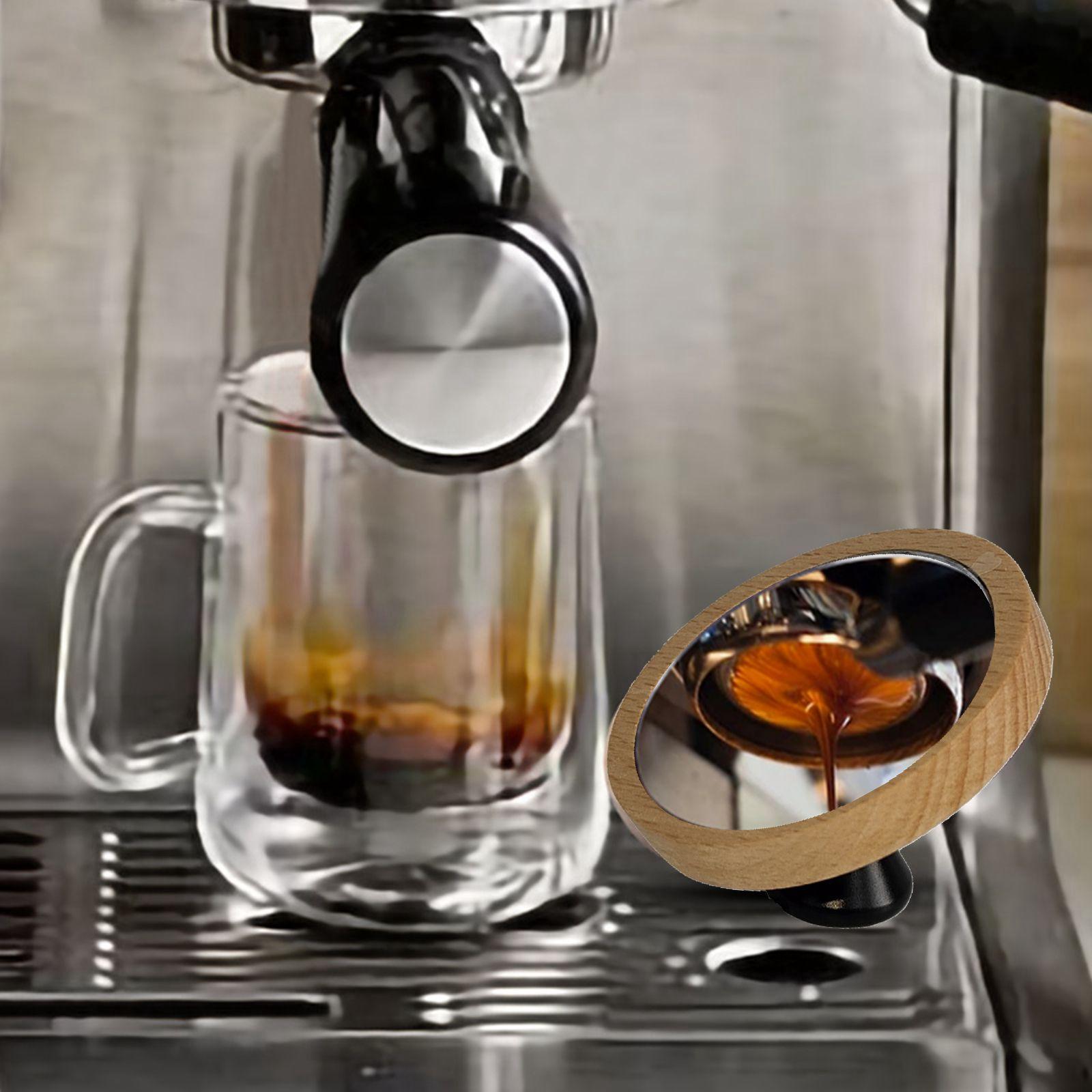 Adjustable Espresso Shot Mirror Wooden Base 7cm Beech Black