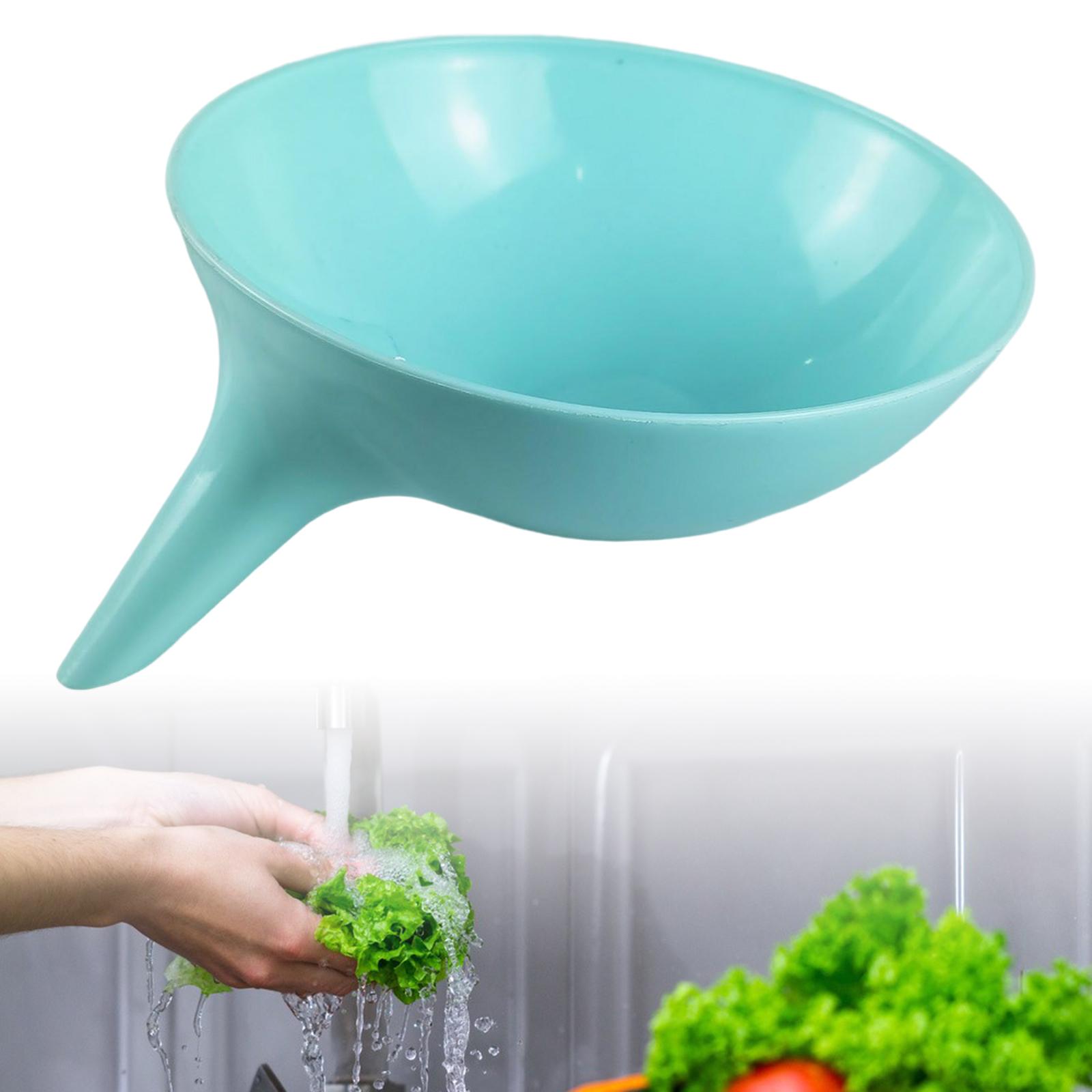 Kitchen Plastic Colander Drain Bowl Strainer for Fruits, Veggies, Spaghetti Green