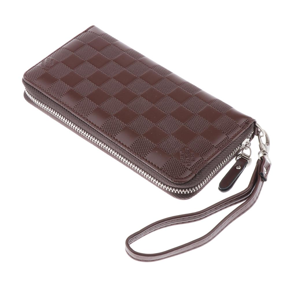 Mens Leather Zip Around Travel Wallet