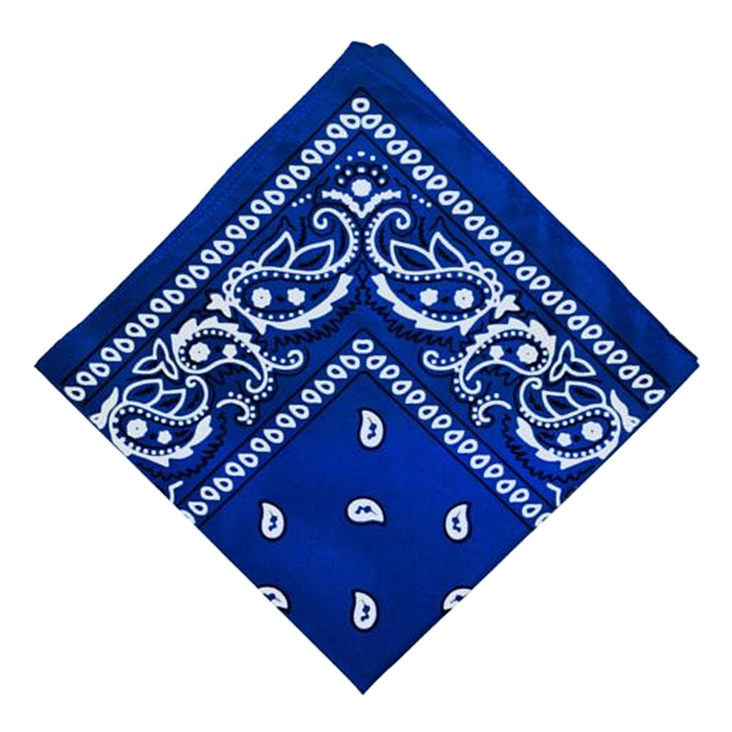 Unisex Cotton Paisley Bandana Cowboy Head Scarf Head Wrap  Royal Blue