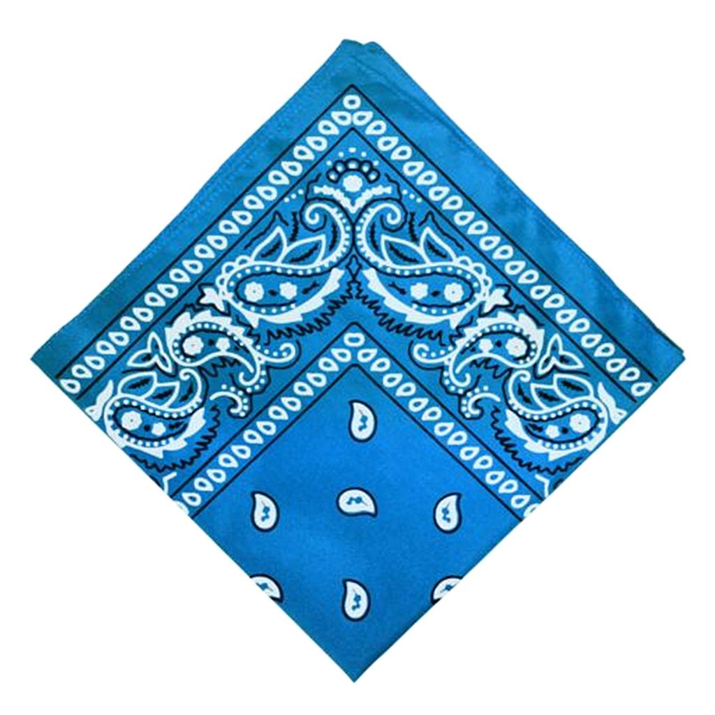 Unisex Cotton Paisley Bandana Cowboy Head Scarf Head Wrap  Blue