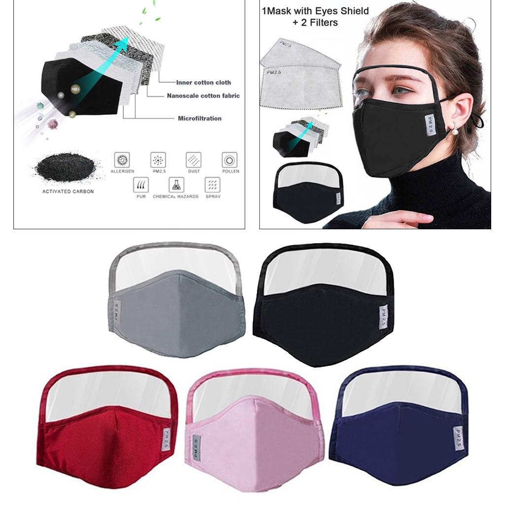 Anti Dust Adults Mouth Cover Masks with Clear Eye Shield Pink