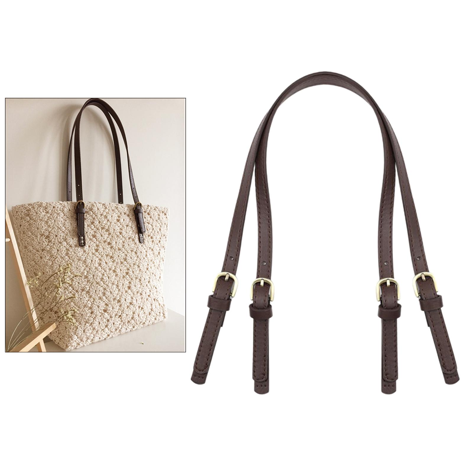Leather Shoulder Bag Strap for DIY Crossbody Satchels Tote Dark coffee