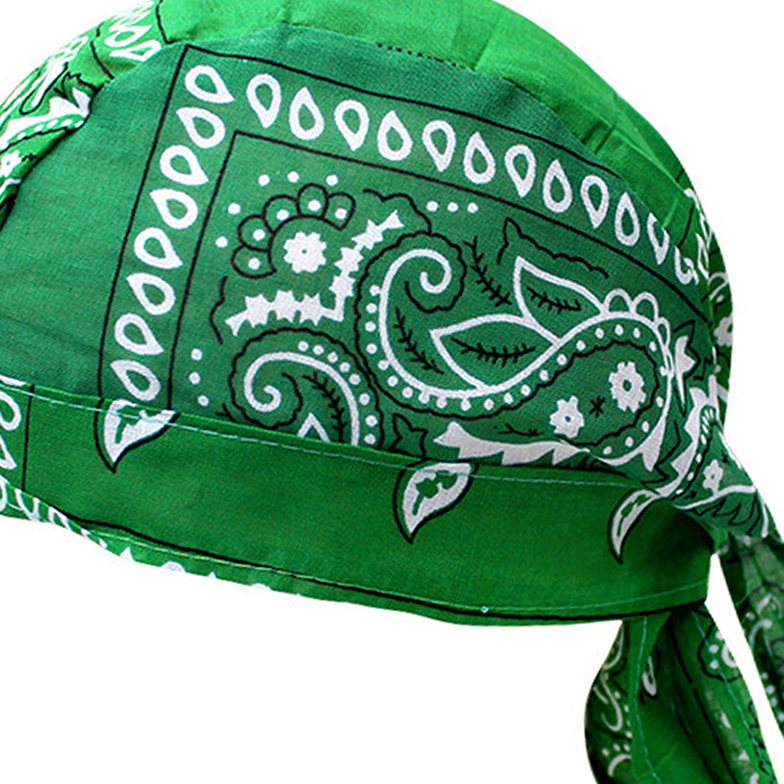 Cycling Pirate Hats Bandana Beanie Soft for Fishing  Green Dark Gray