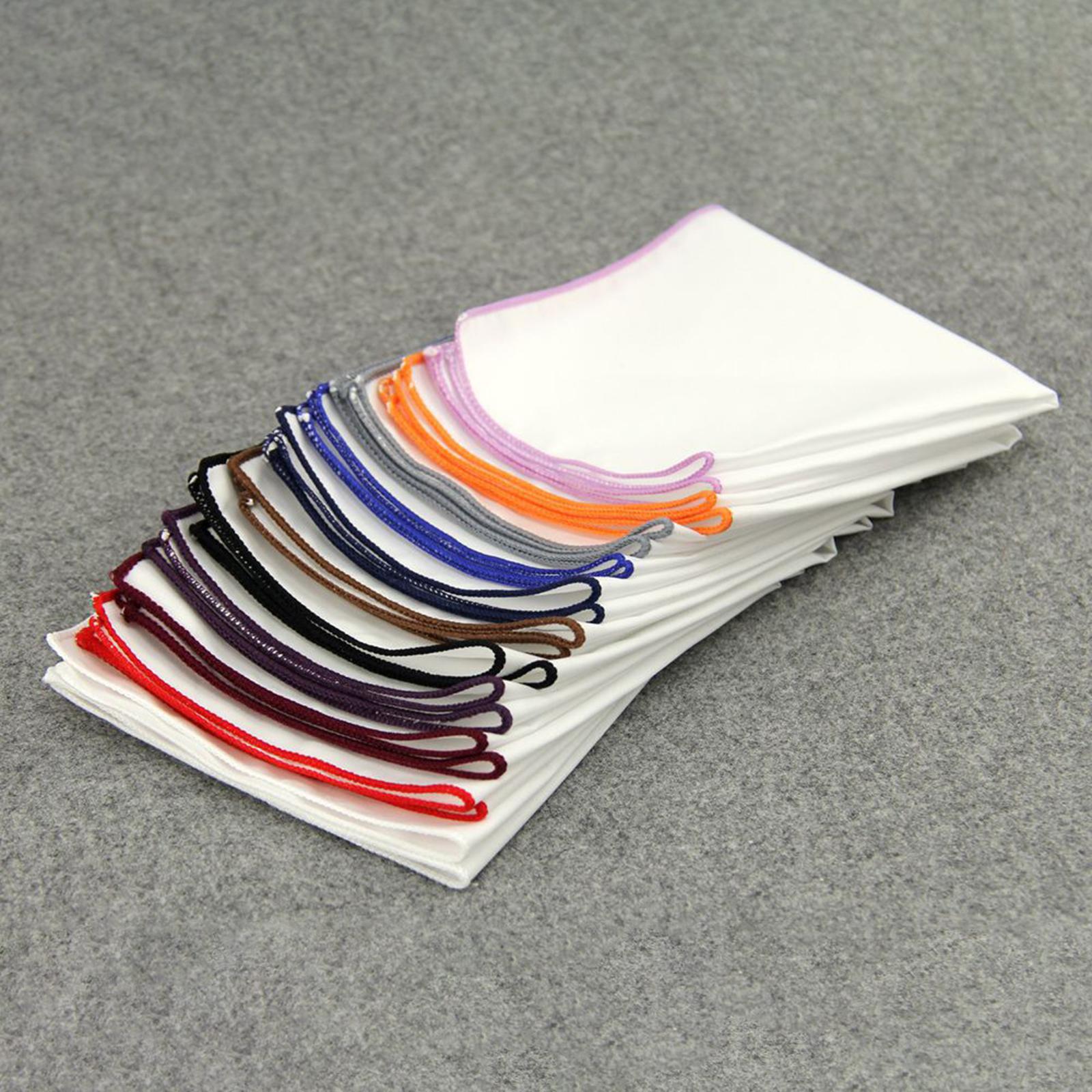 2xWhite Handkerchief Pocket Towel Groom Suit Accessories Hanky Pocket Square Navy