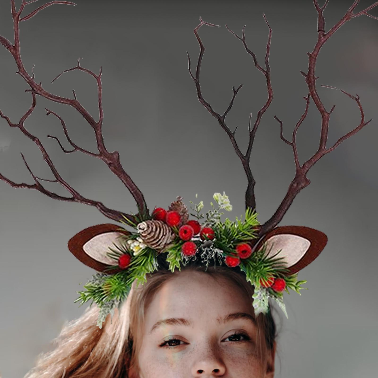 Antlers Christmas Headband Ornaments Hair Band for Holiday Party Favors