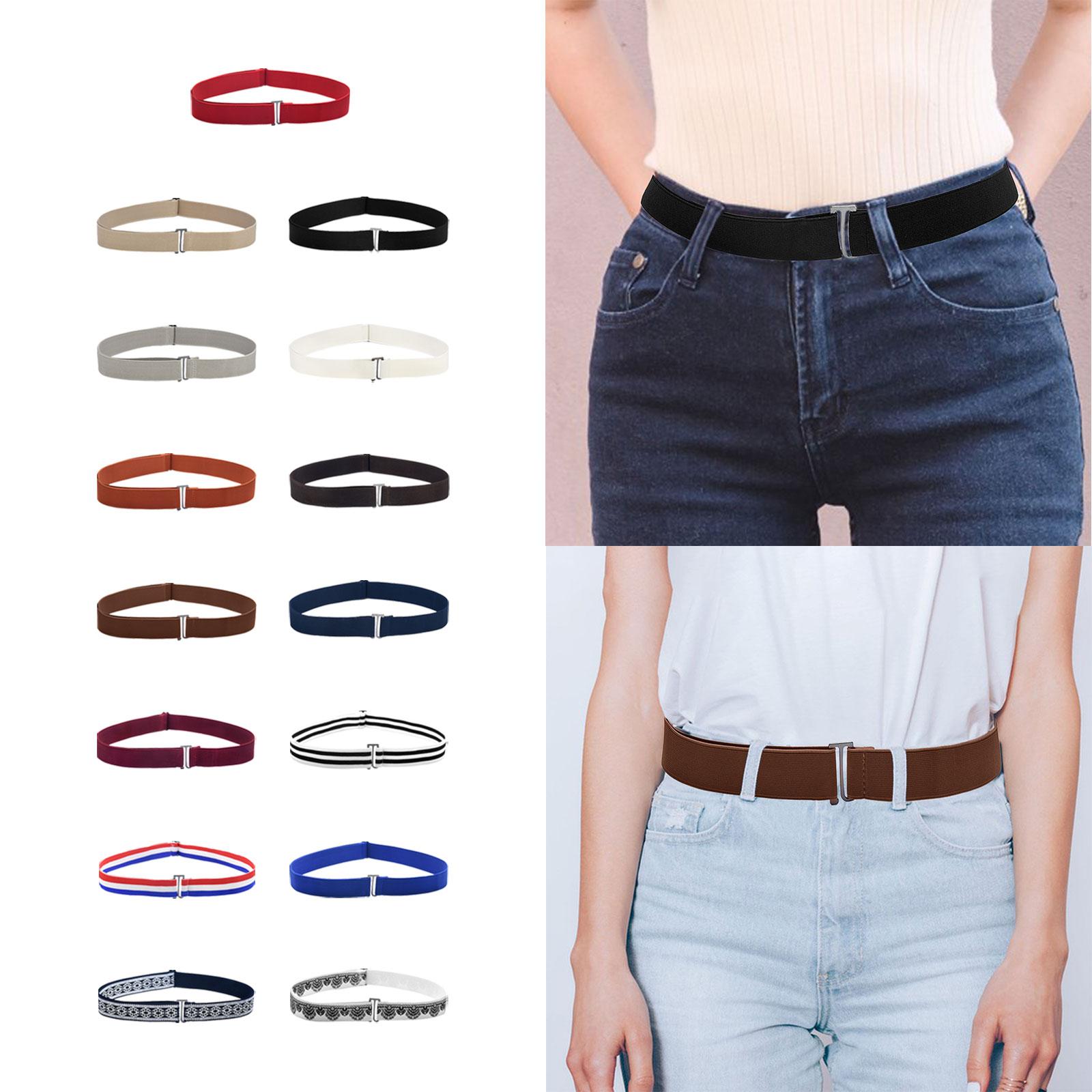 Womens Stretch Belt Adjustable Invisible Belts for Pants Trousers Dresses Red
