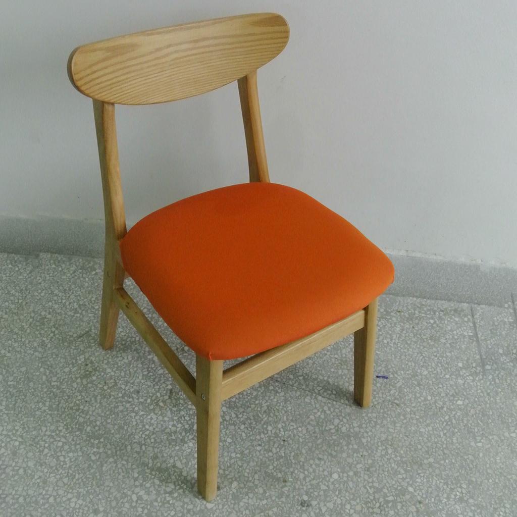 Stretch Dining Room Chair Seat Cover with Locking Buckle Orange