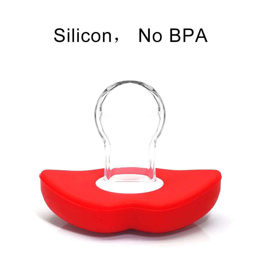 3xNovelty Lips Shaped Pacifier Silicone Baby Pacifer for Toddler  Red