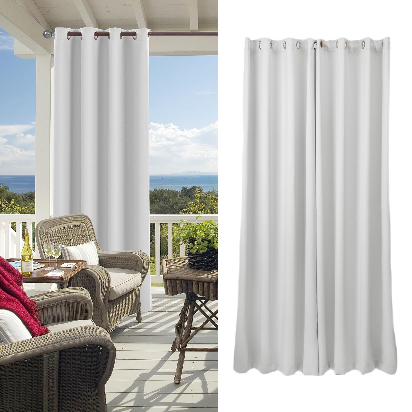 Outdoor Curtain for Patio Sun Blocking Waterpoof Drapes White 52x108in