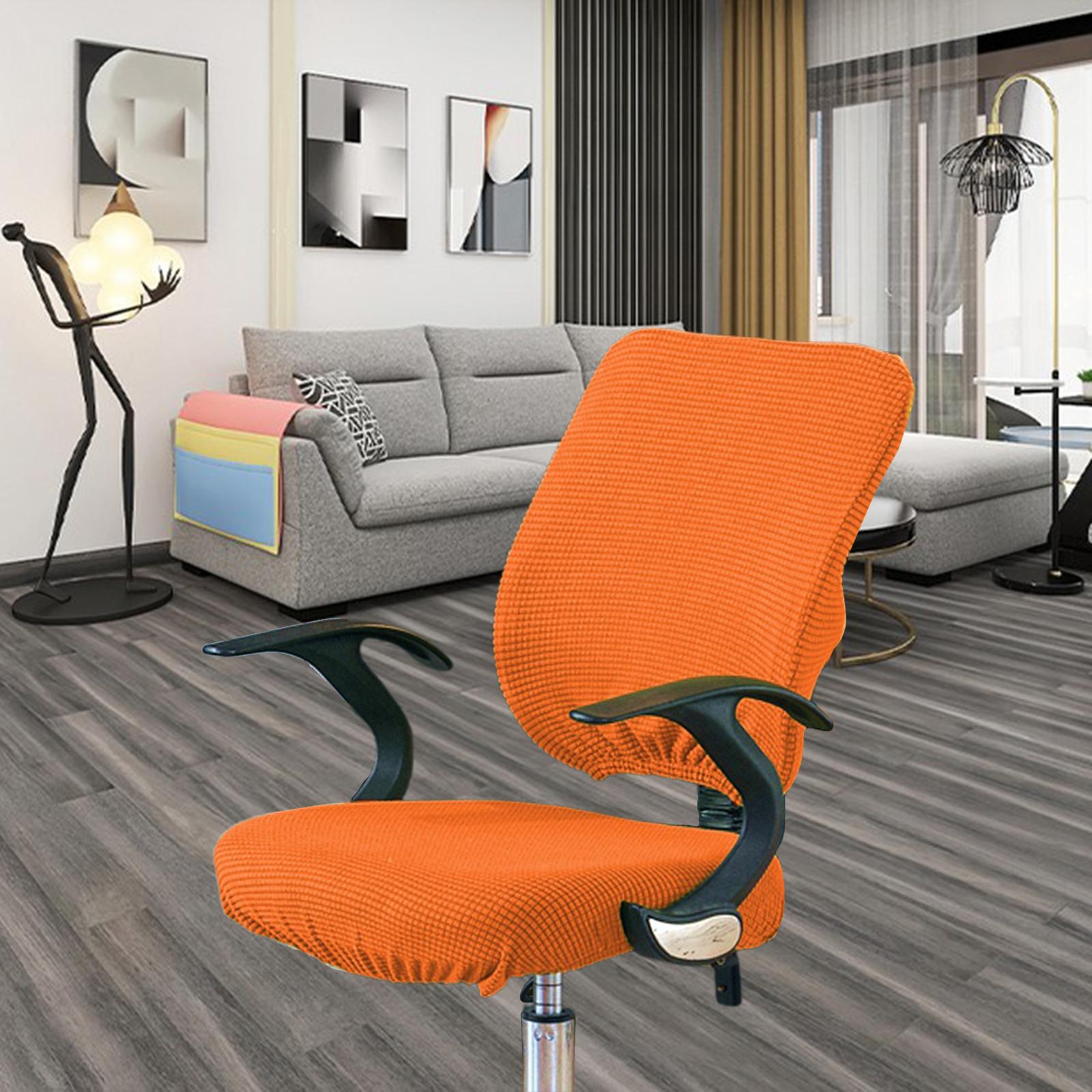 Jacquard Office Chair Covers Computer Armchair Slipcover Orange Set