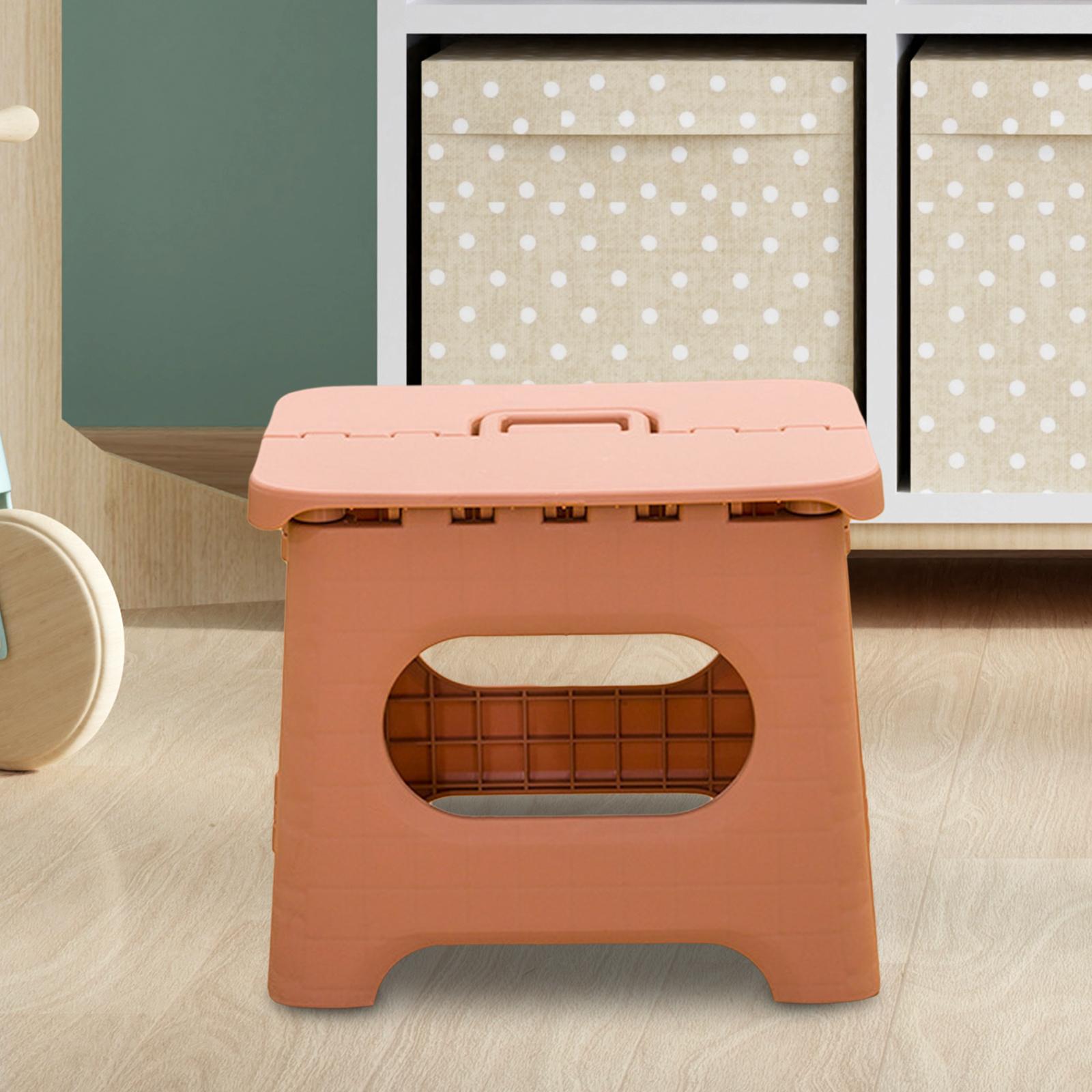 Foldable Step Stool Multifunctional Collapsible Stool for Yard Hiking Picnic Pink