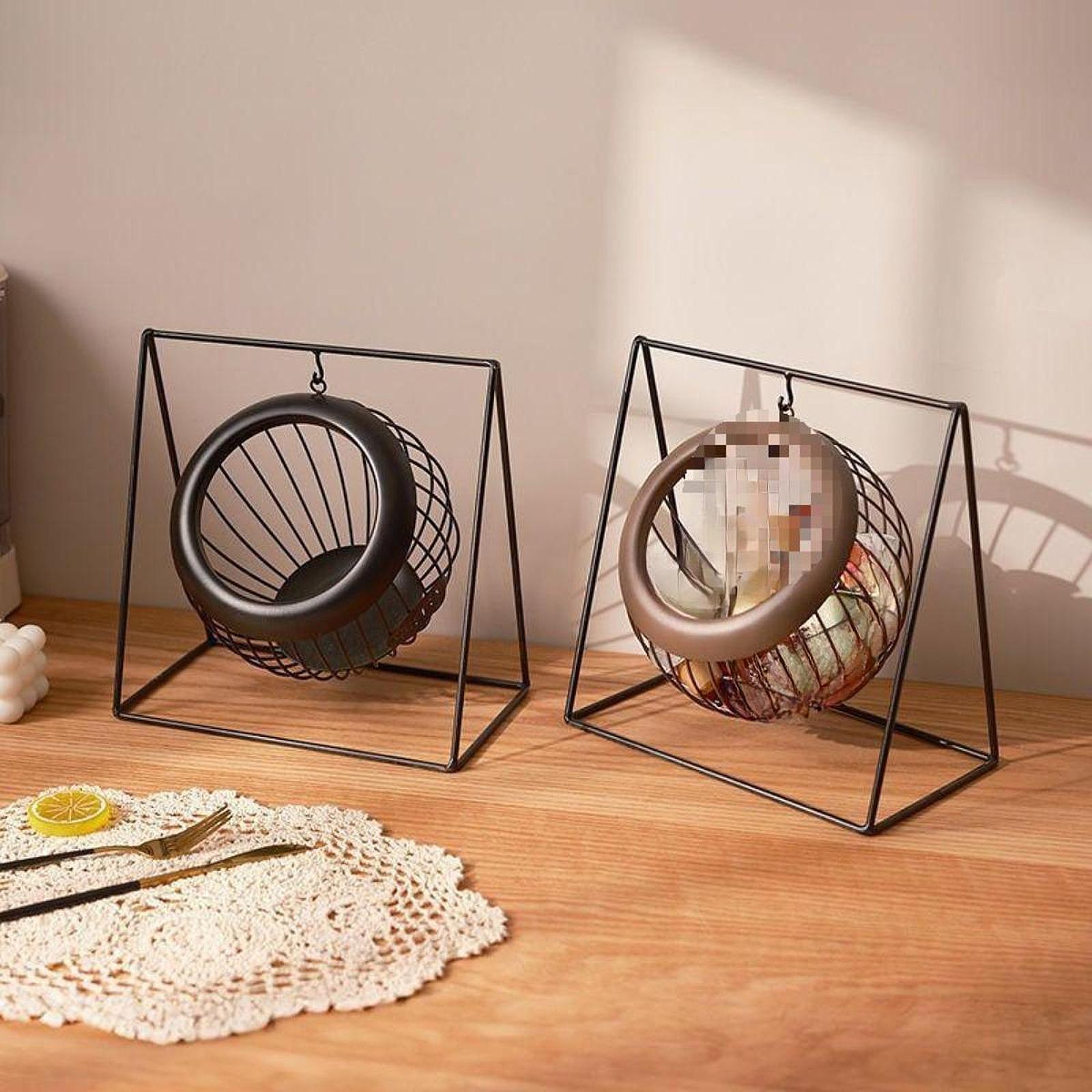 Coffee Pod Holder Rustproof Iron Sturdy Space Saving Espresso Capsule Holder brown