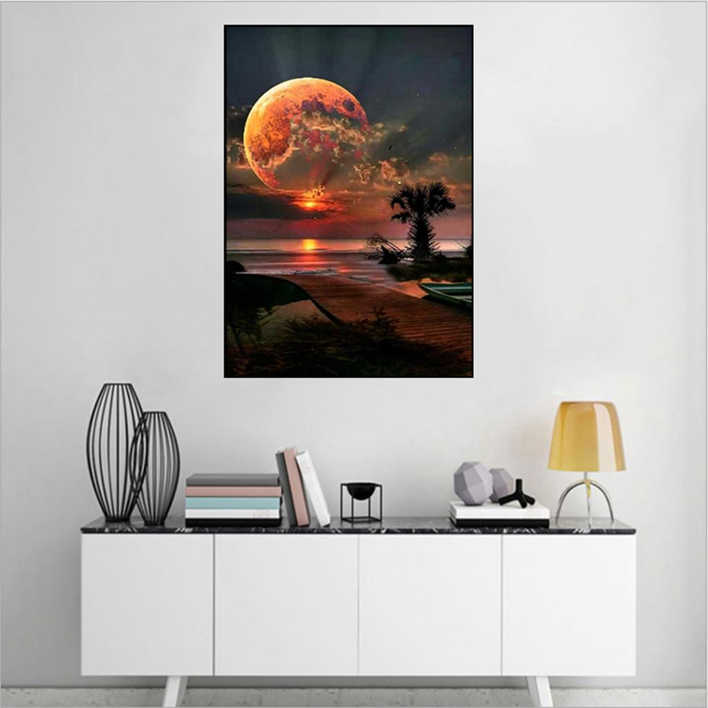 DIY 5D Diamond Painting Embroidery Cross Crafts Stitch DIY Moon Sky