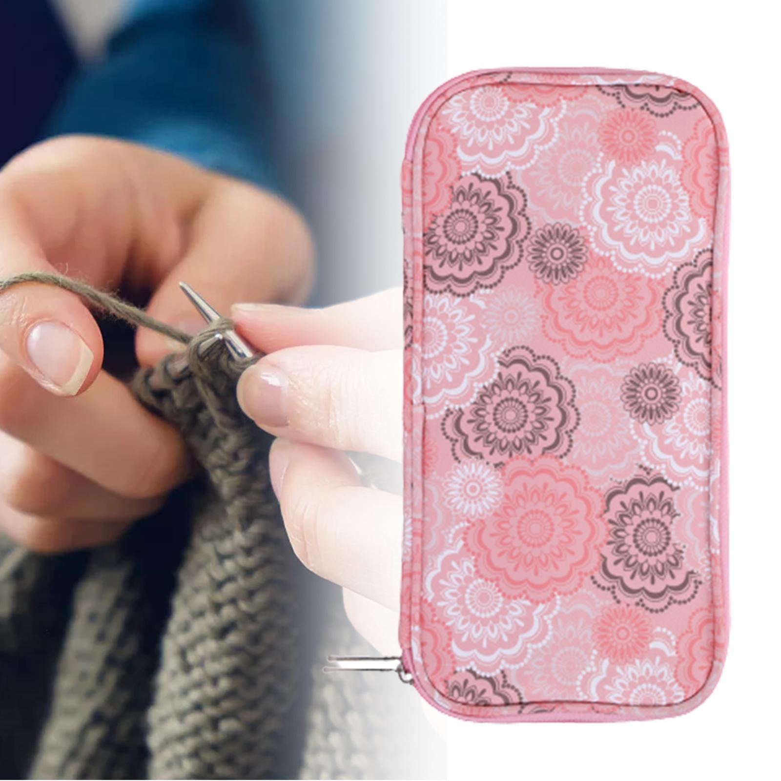 Knitting Needles Storage Bag with Zipper Travel Organizer Empty Knitting Bag