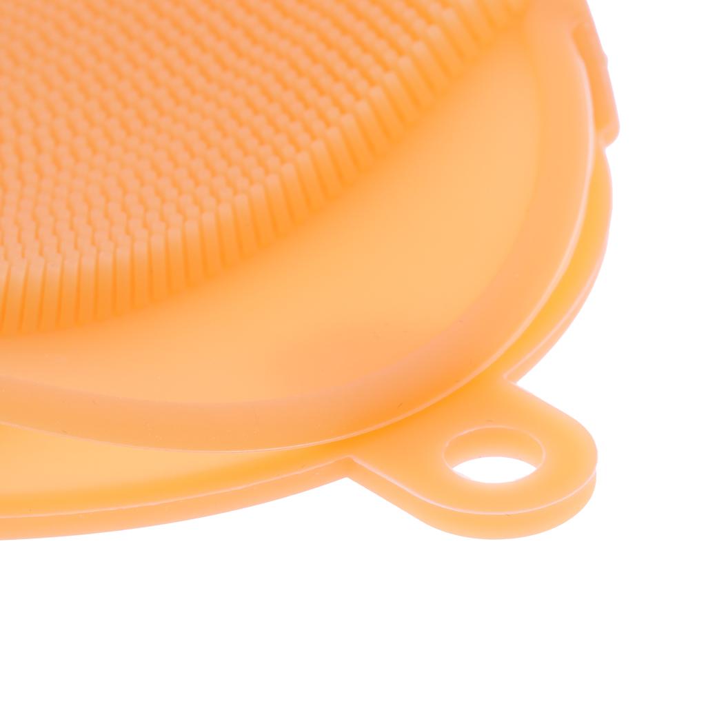 Silicone Massage Bath Brush Shower Exfoliating Body Massage Scrubber Orange