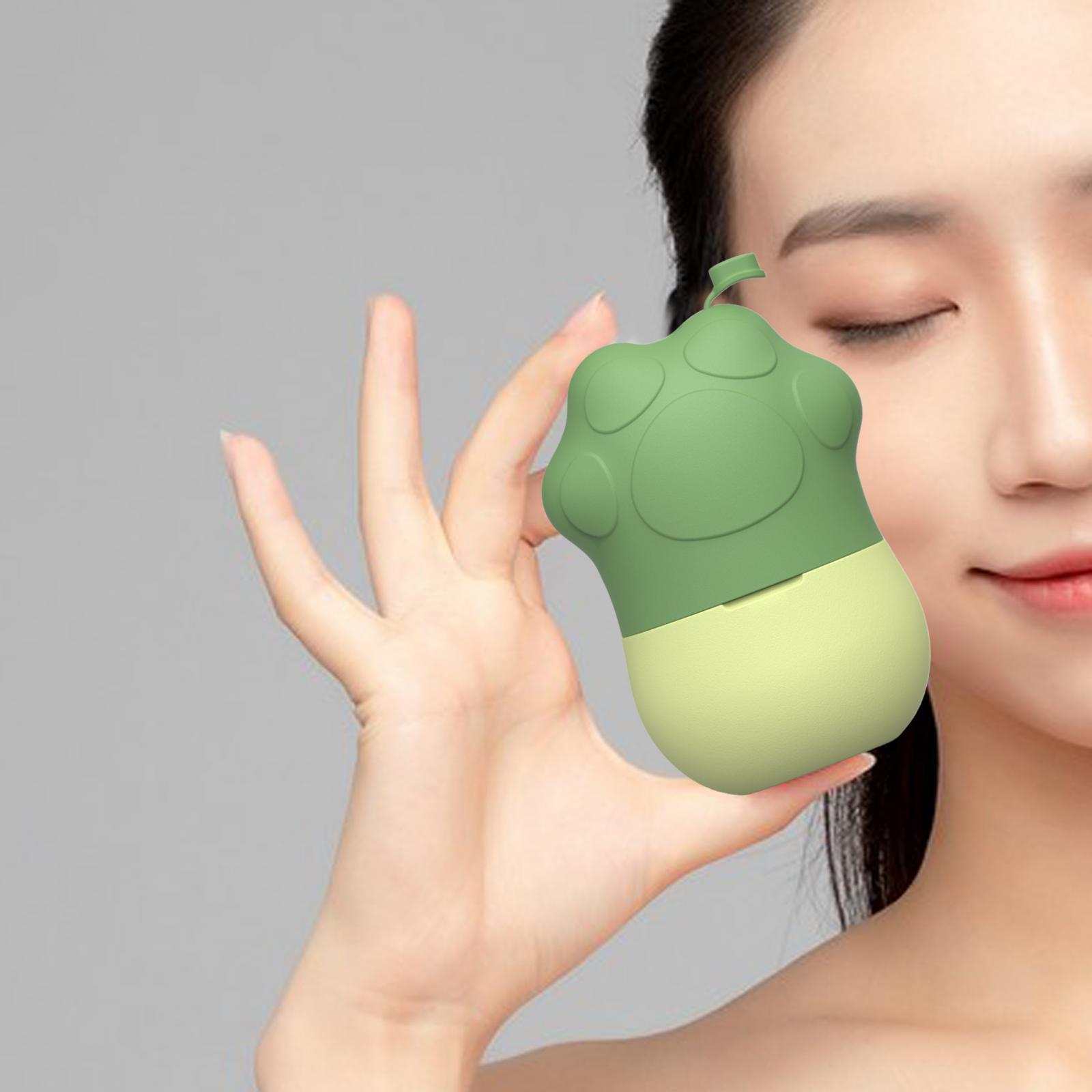Silicone Ice Facial Face Roller Refillable Refreshes and Brightens Skin Cute Green