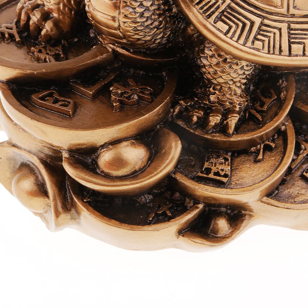 Feng Shui Dragon Turtle Tortoise Statue Figurine Lucky Wealth Ornament 