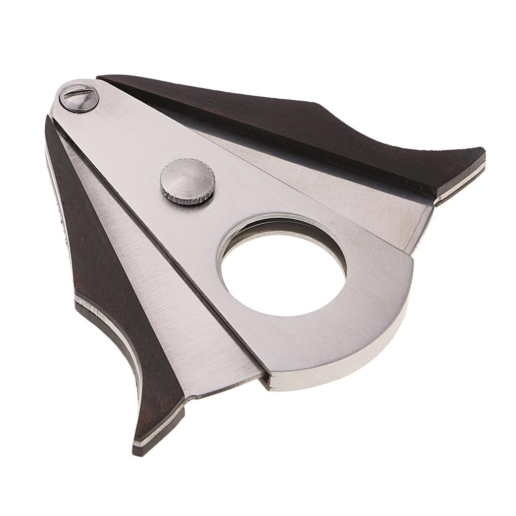 Wooden Cigar Cutting Cutter Scissors V-cut Smoking Cigare Tool Silver