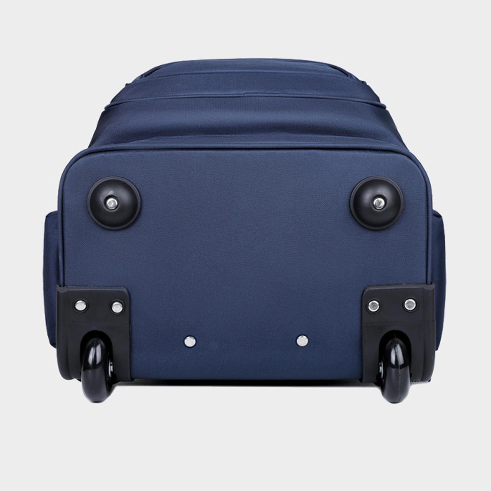 Rolling Backpack Multifunctional Suitcase Bag for Overnight Travel Men Women Blue