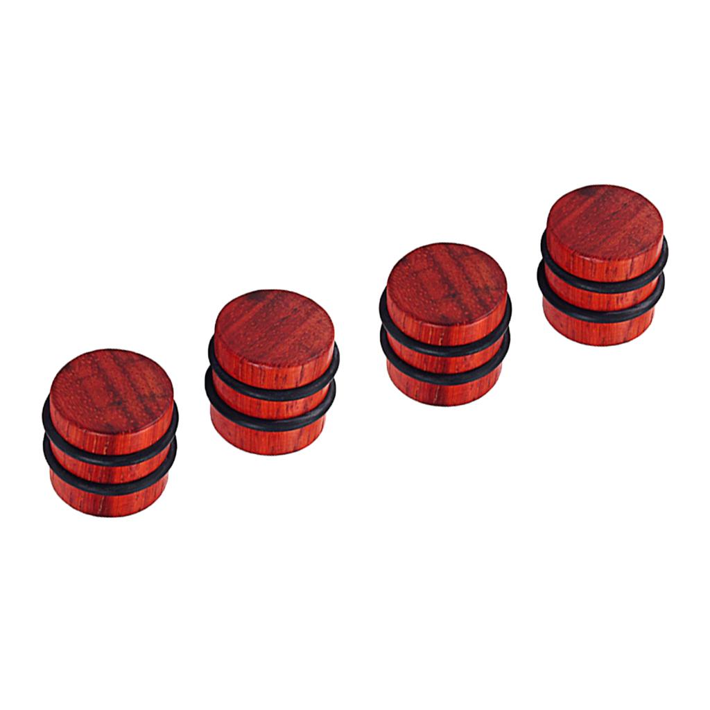 4pcs Electric Guitar Bass Tone Volume Wood Speed Control Knobs Cap