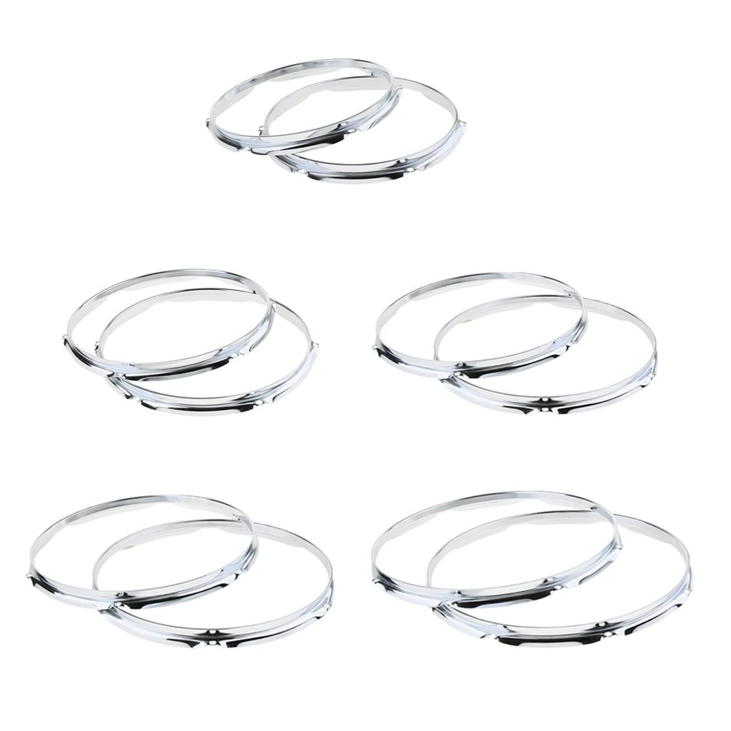 1 Pair Iron Tom Drum Hoop Ring Rim DIY 6 Holes/8 Holes for Drum-player
