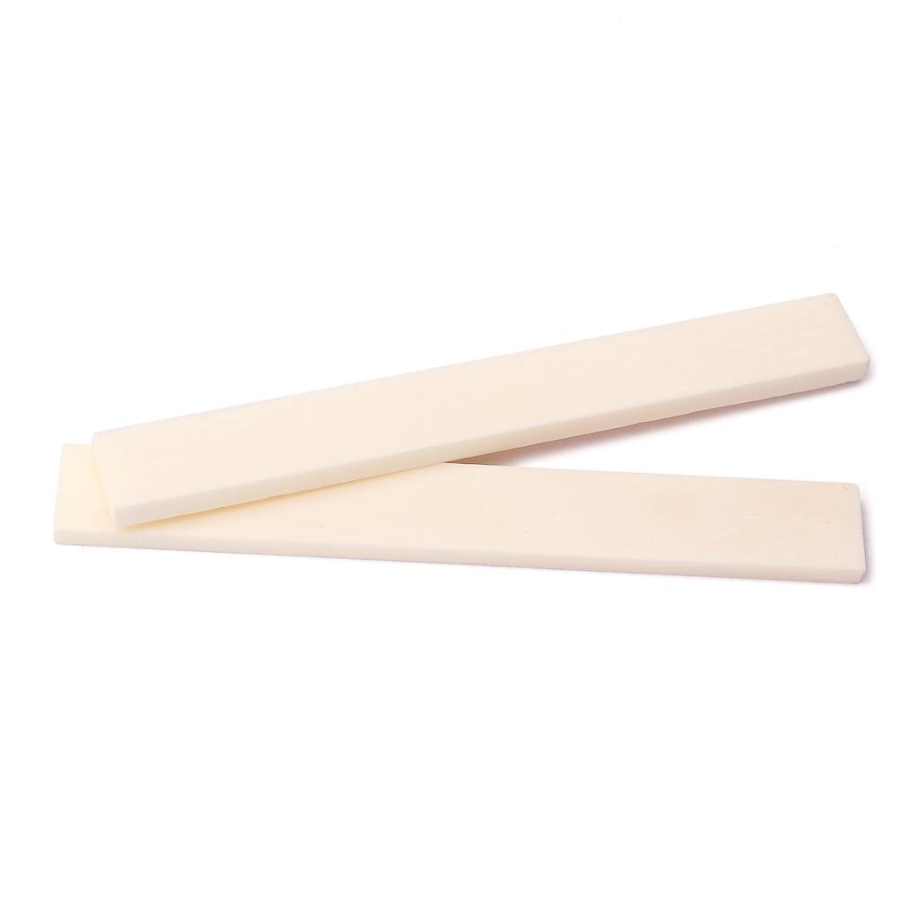 3x2pcs Blank Bone Saddle for Guitar Ukulele 100x10x3mm Luthier DIY String