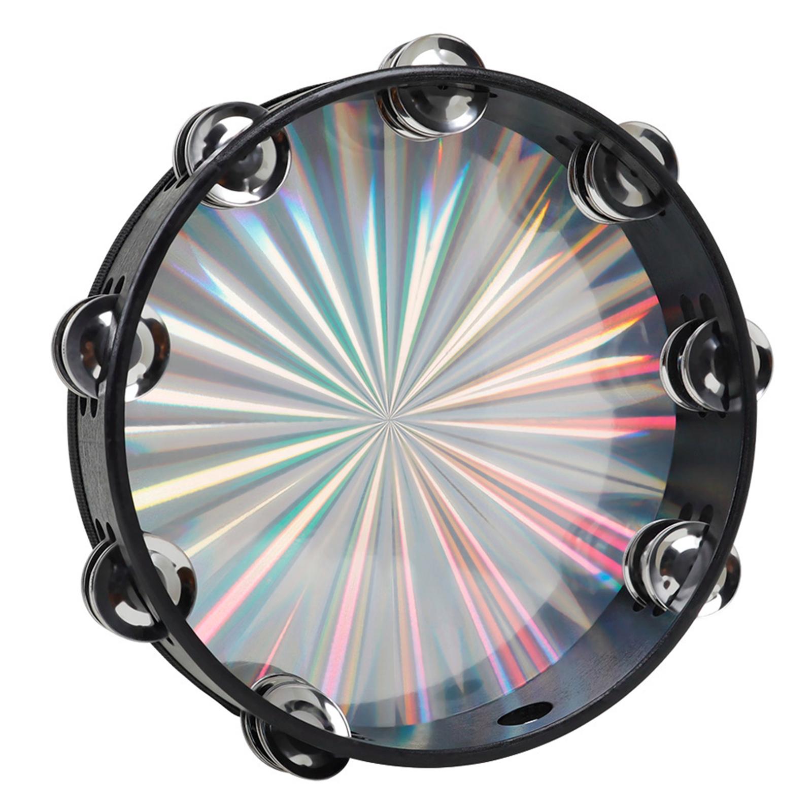 New 10" Reflective Double Row Jingle Percussion Tambourine for Church Band