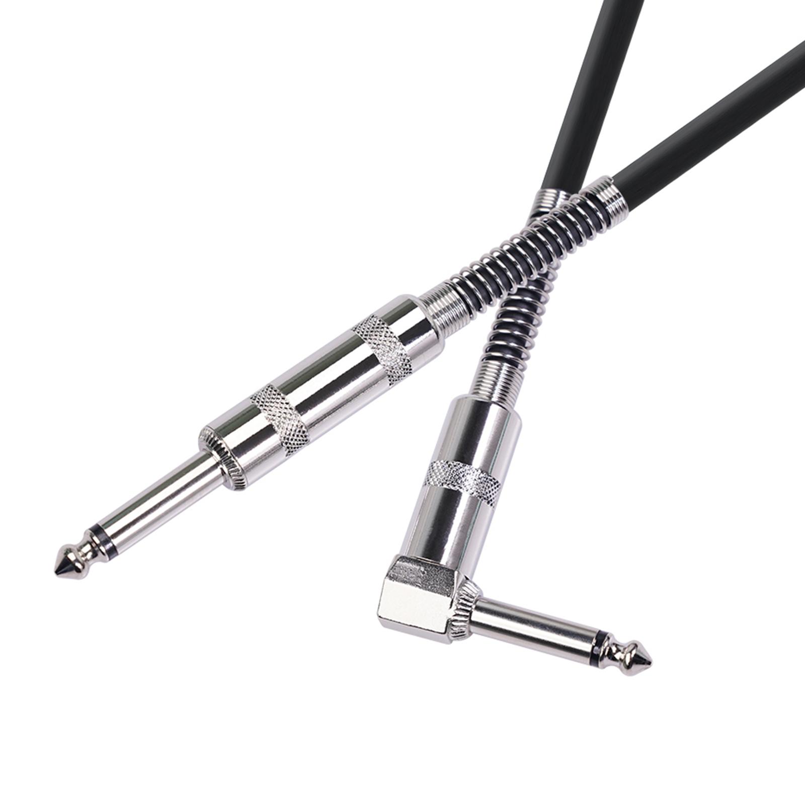 Guitar Cable Straight to Right Angle 6.35mm Plug Bass Keyboard 6m