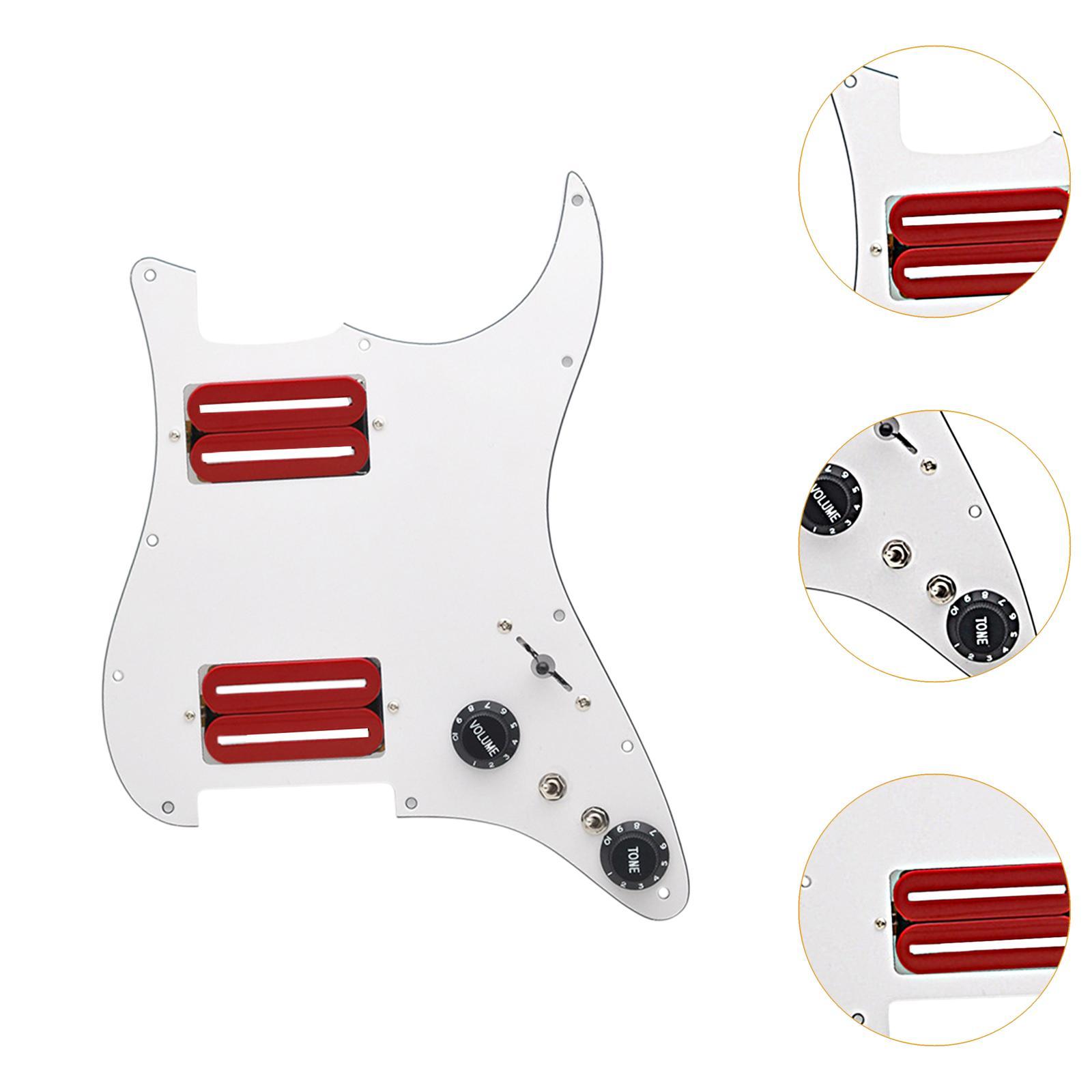 Electric Guitars Pickguard Pickup Scratchplate Assembly for Electric Guitars White Red