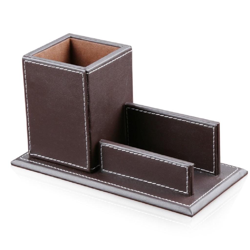 Multi-functional Creative leather Pen Holder Business Card Holder Coffee