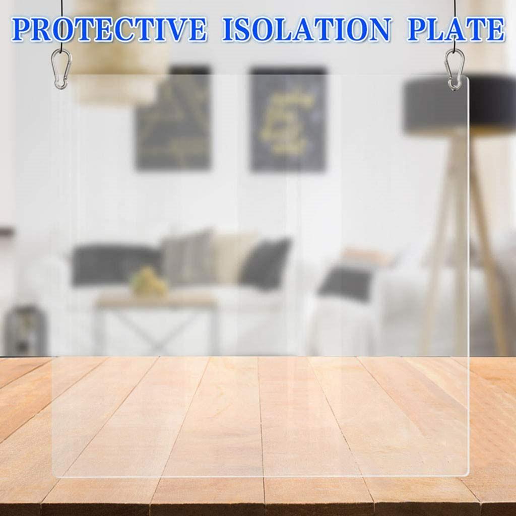 1pc Protection Hanging Sneeze Guard Clear Acrylic fit Restaurant Nail Salon 400x400x3mm