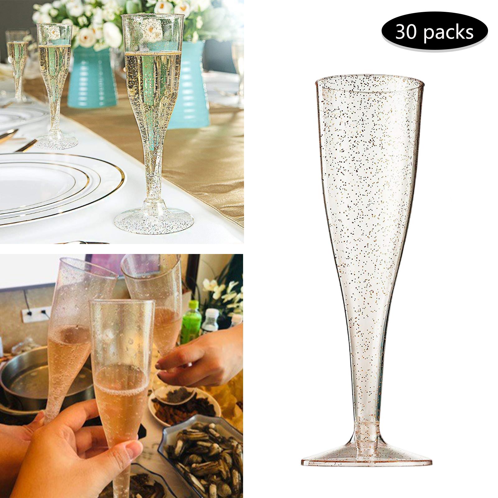 30 Pieces 200ml Disposable Champagne Glass for Anniversaries Shower Wedding
