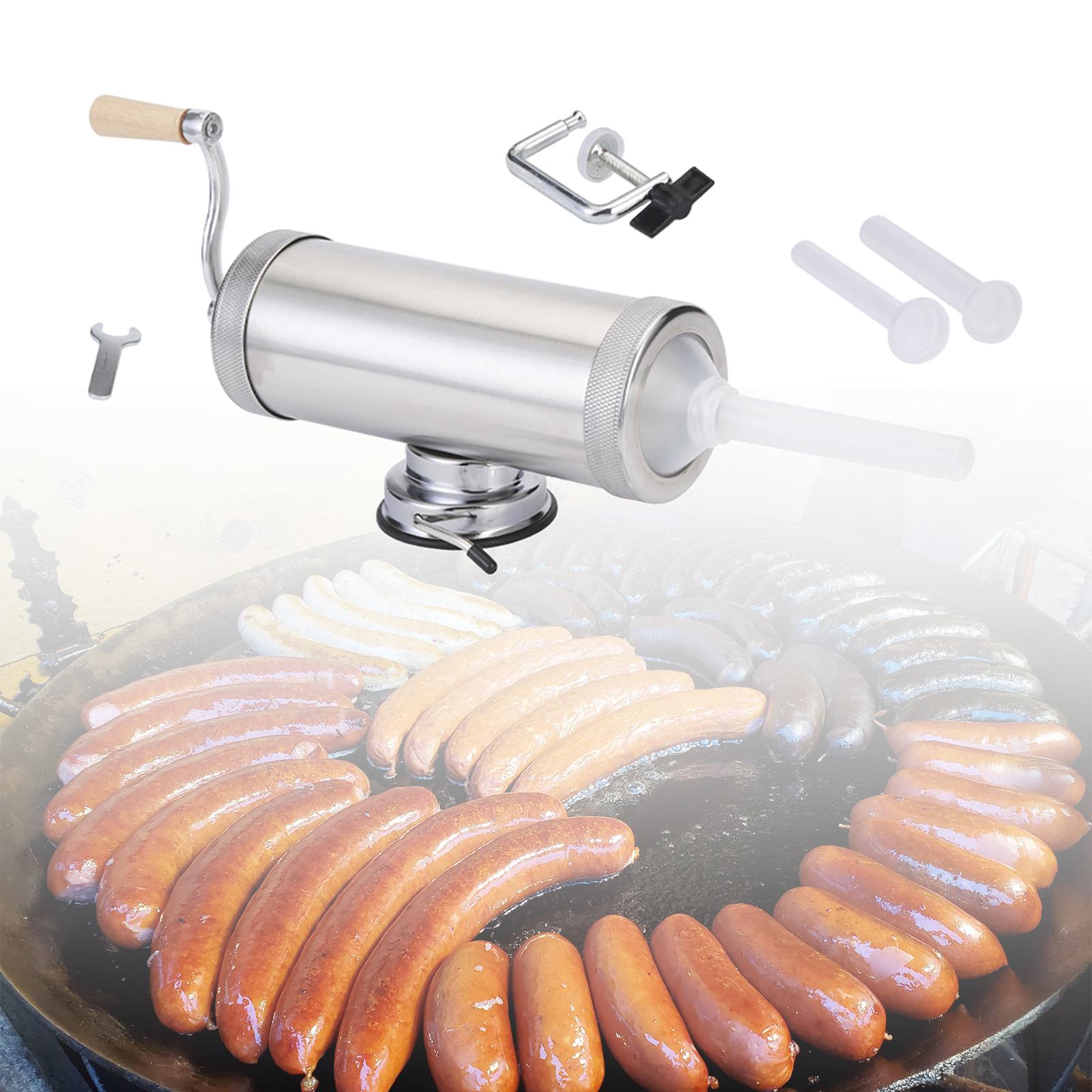 Sausage Stuffer Maker 5lbs 3 Sausage Nozzle Attachments Fast Sausage Filling