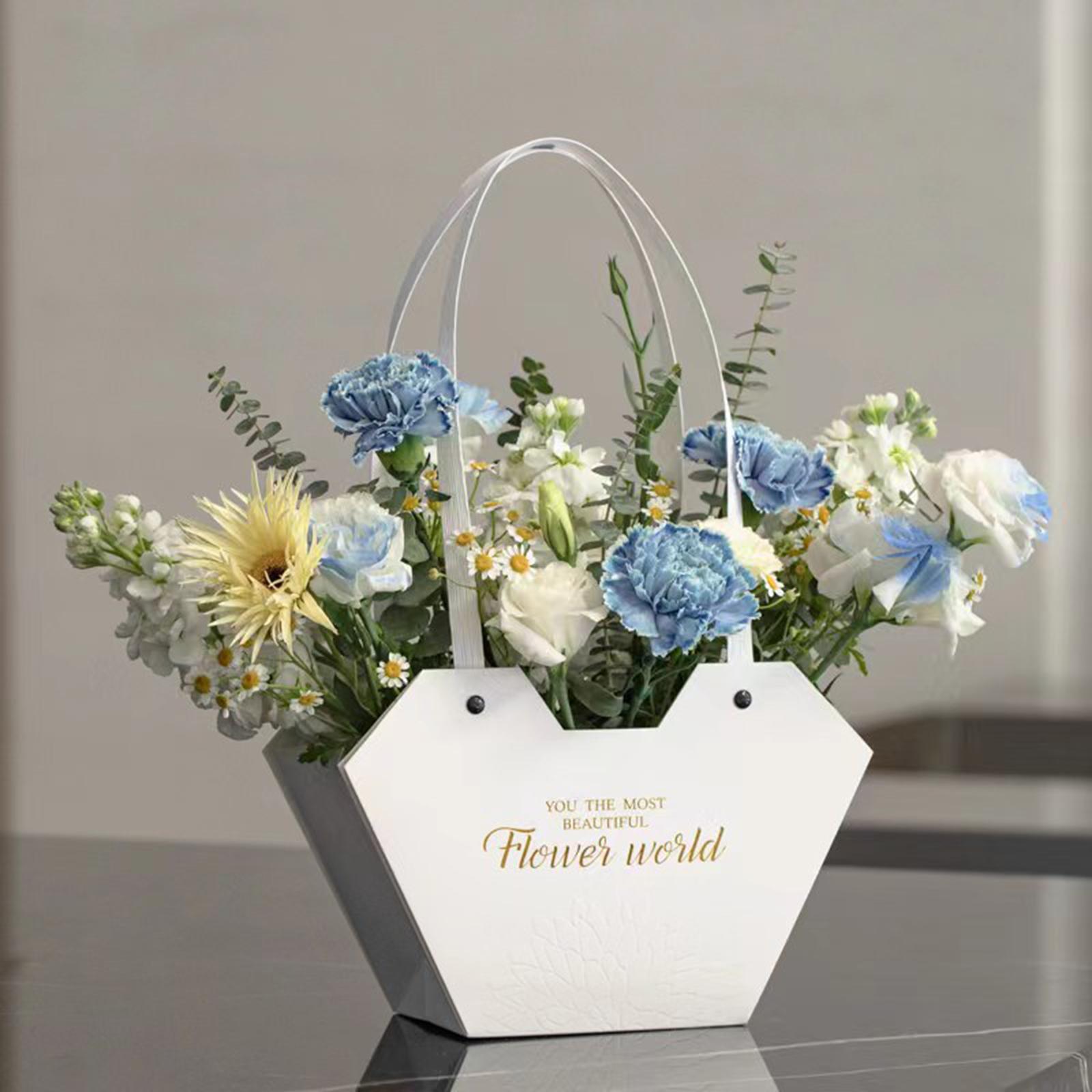 10Pcs Butterfly Handbags Wedding Supplies Handheld Boxes for Teachers White